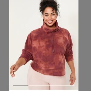Old Navy Funnel Neck Cropped Microfleece Sweatshirt 3X